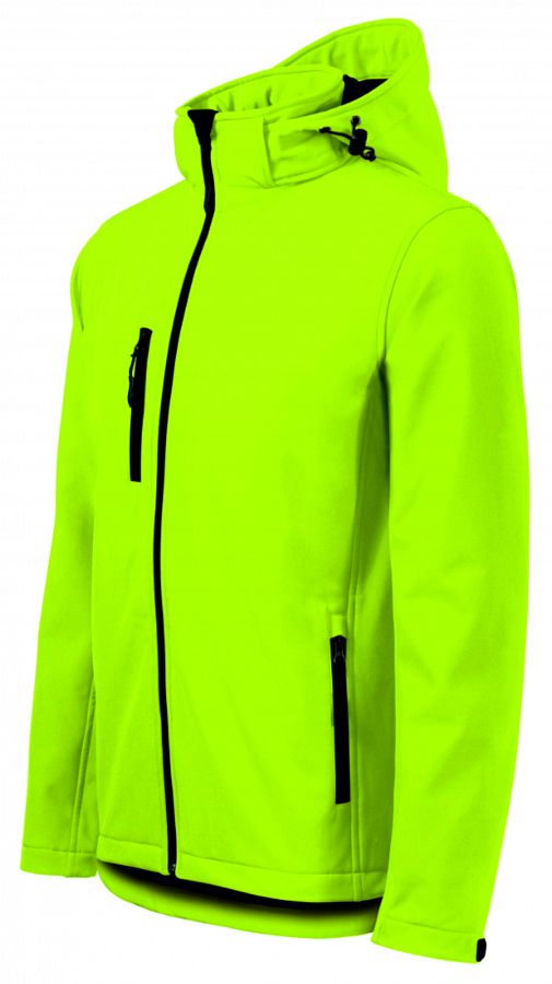 Pánská bunda softshellový Performance 522 s kapucí limetková vel. XL - Obrázek Pánská bunda softshellový Performance 522 s kapucí limetková vel. XL - Obrázek